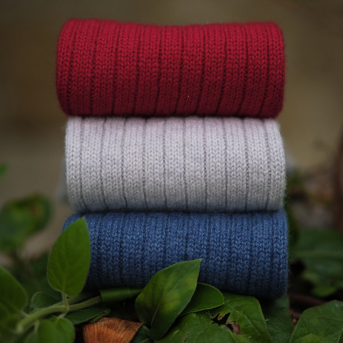 Cashmere socks in the garden