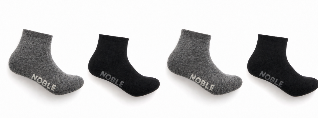Noble Ankle Sock Duo - Black and Grey bundle