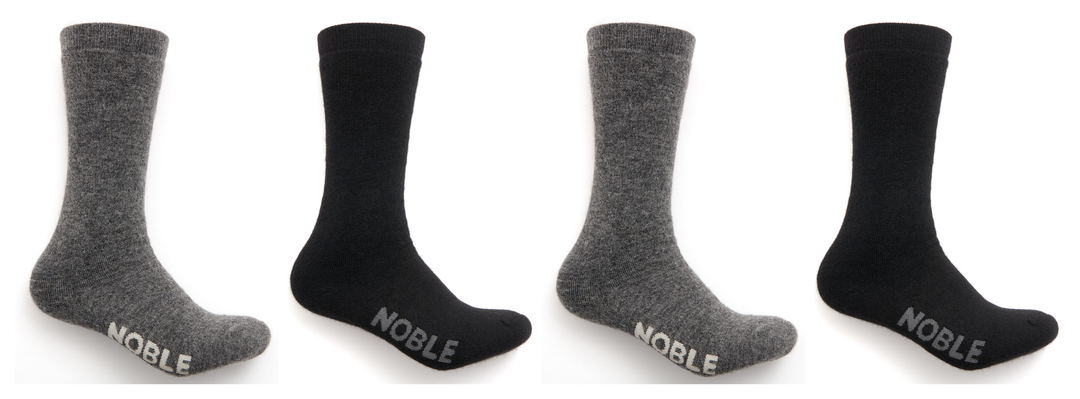 Noble Crew Sock Duo - Black and Grey bundle
