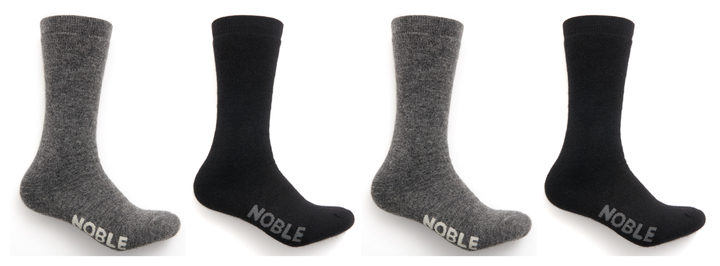 Noble Crew Sock Duo - Black and Grey bundle
