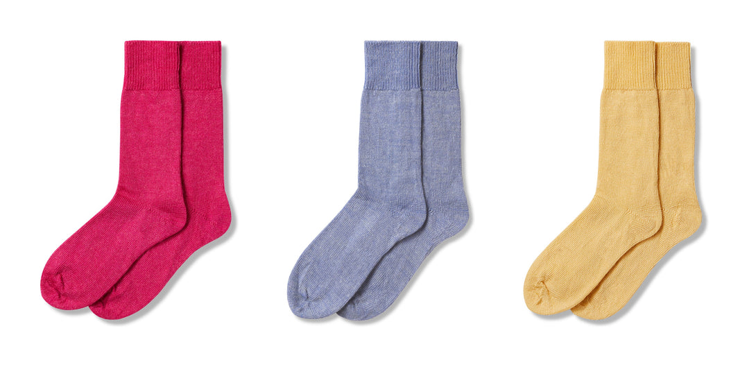 Darwin mohair sock bundle of 3 - Clematis, Smoke and Buttermilk