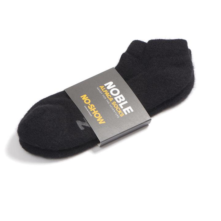 Noble Socks alpaca no-show sock - black, packaged
