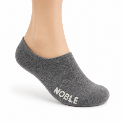 Noble Socks alpaca no-show sock - grey, on foot