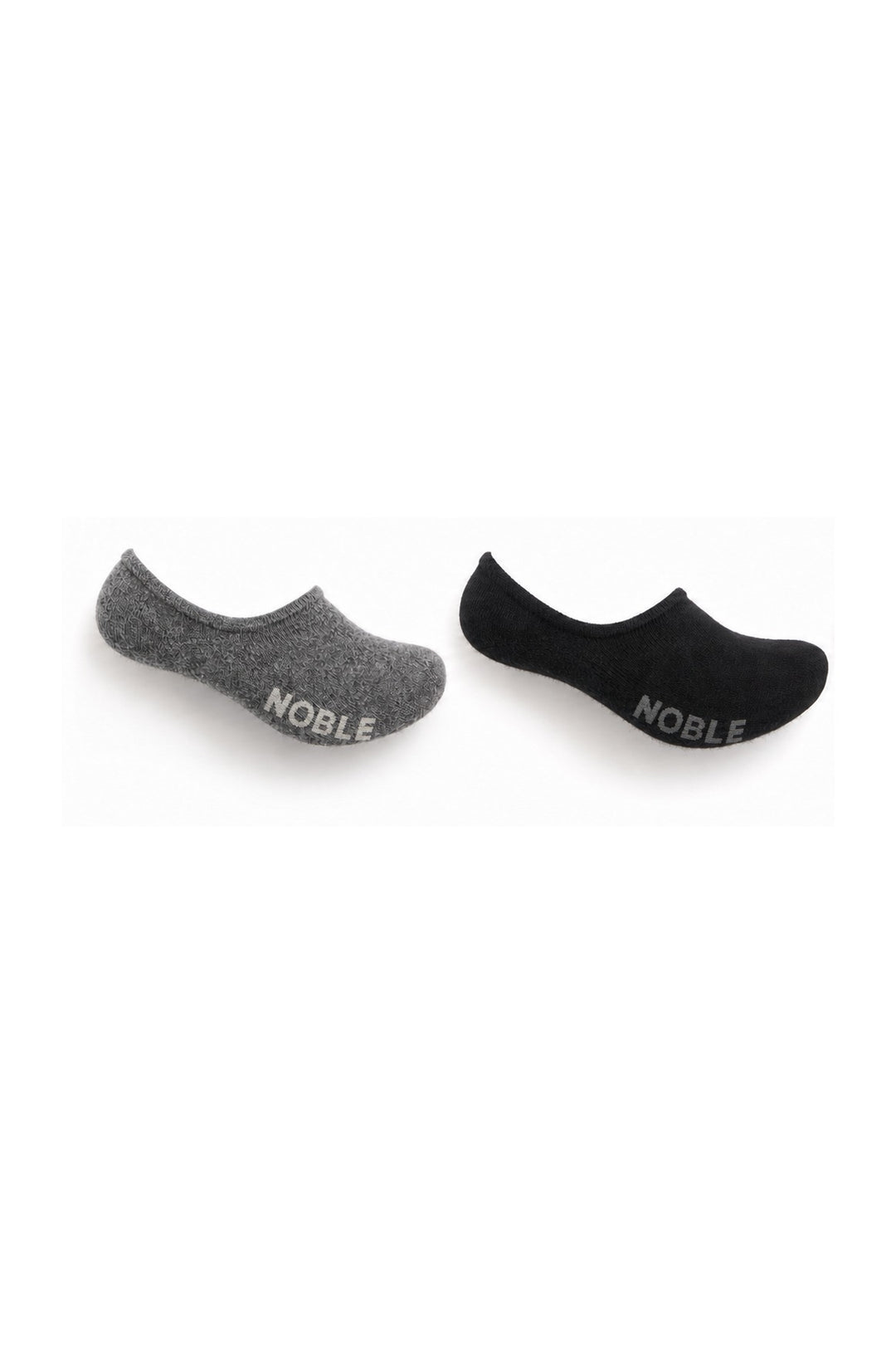 Noble No-Show Sock Duo - Black and Grey, one pair each colour